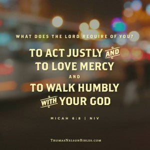 What does the Lord require of you? To act justly and to love mercy and to walk humbly with your God. Micah 6:8 ,Encouragement for Today by Renee Swope & Lysa TerKeurst  9780310336280