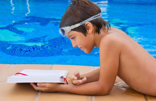 boy reading near pool,Son of Angels series Shadow Chaser book by Jerel Law from Thomas Nelson