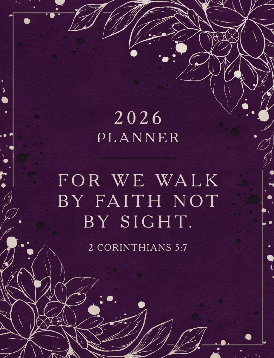 2026 NKJV 16-Month Scripture Planner, Zippered Leathersoft, Purple