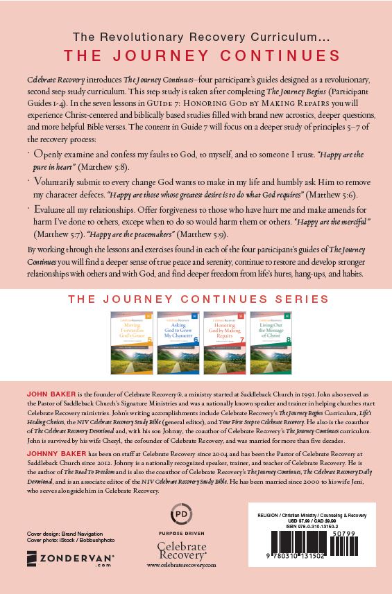 Honoring God by Making Repairs: The Journey Continues, Participant's Guide 7: A Recovery Program Based on Eight Principles from the Beatitudes