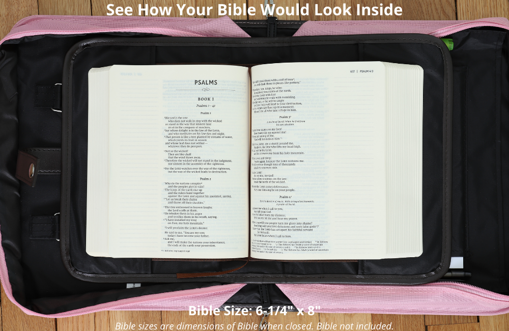 Bible Study Organizer with Leather-Look Accents Book and Bible Cover