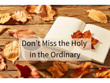 Don’t Miss the Holy in the Ordinary