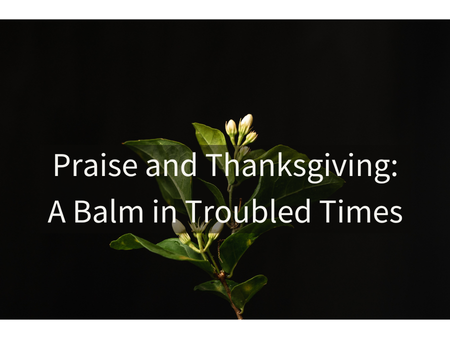 Praise and Thanksgiving: A Balm in Troubled Times