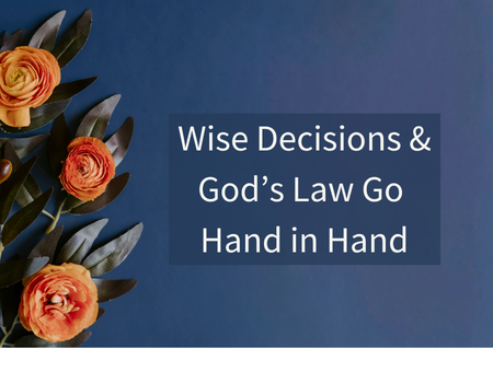Wise Decisions & God’s Law Go Hand in Hand
