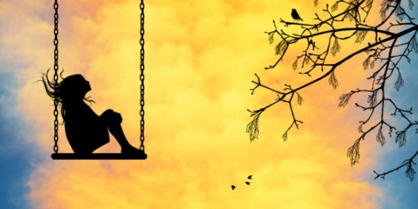 Girl on swing,book cover