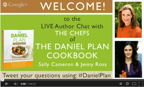 Daniel Plan Cookbook Chef Chat Replay
