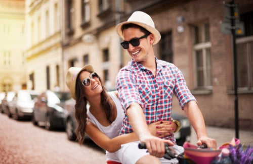 Handsome man taking his girlfriend on bicycle rack,True Love Dates book Zondervan,book cover