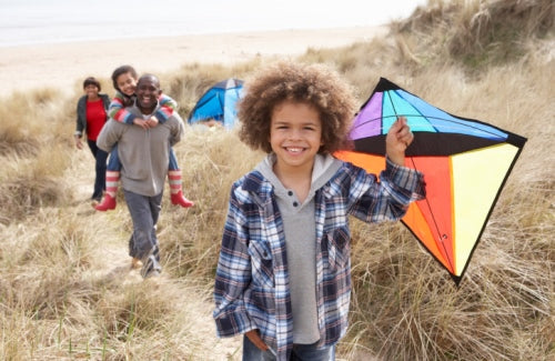 Family Having Fun With Kite In Sand Dunes,my-bible-sticker-backpack