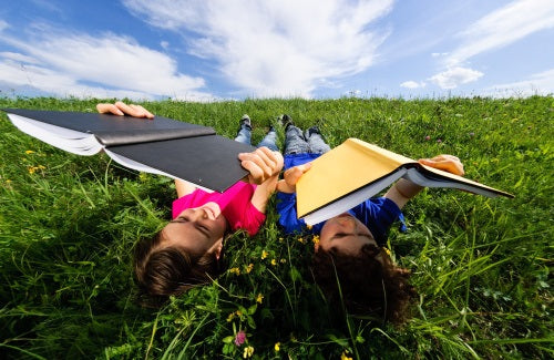 prevent summer brain drain kids children summer school Girl and boy relaxing on green meadow,Spirit Fighter Thomas Nelson Christian Fiction by Jerel Law