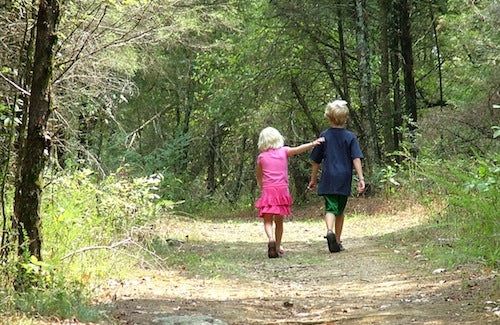 Kids walking in the woods,Grace for the Moment for kids by Max Lucado