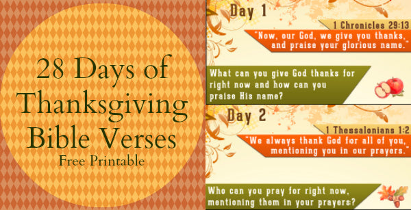 Thanksgiving Bible Verses - Free Thanksgiving Countdown Printable