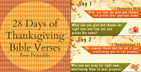 Thanksgiving Bible Verses - Free Thanksgiving Countdown Printable