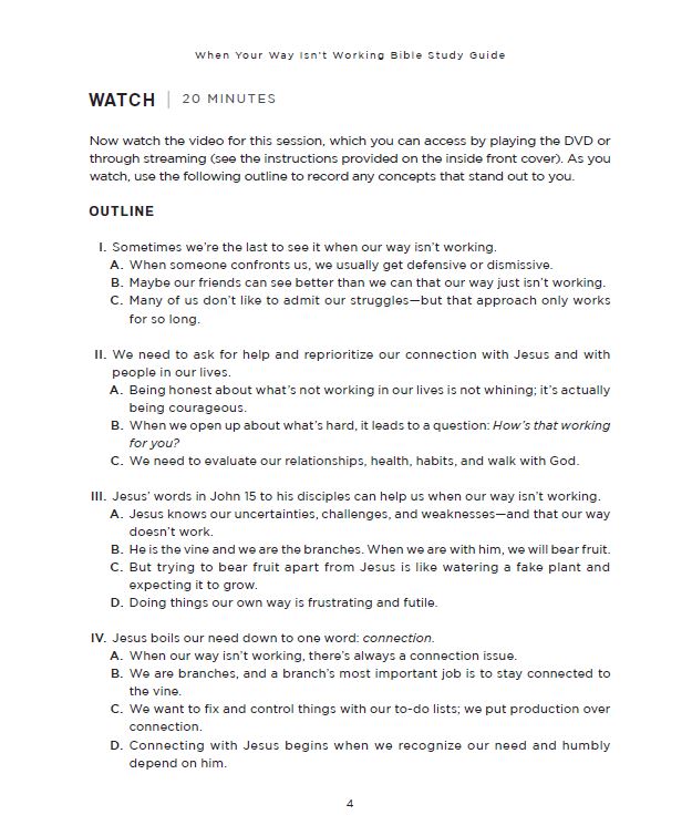 When Your Way Isn't Working Bible Study Guide plus Streaming Video: Finding Purpose and Contentment through Deep Connection with Jesus