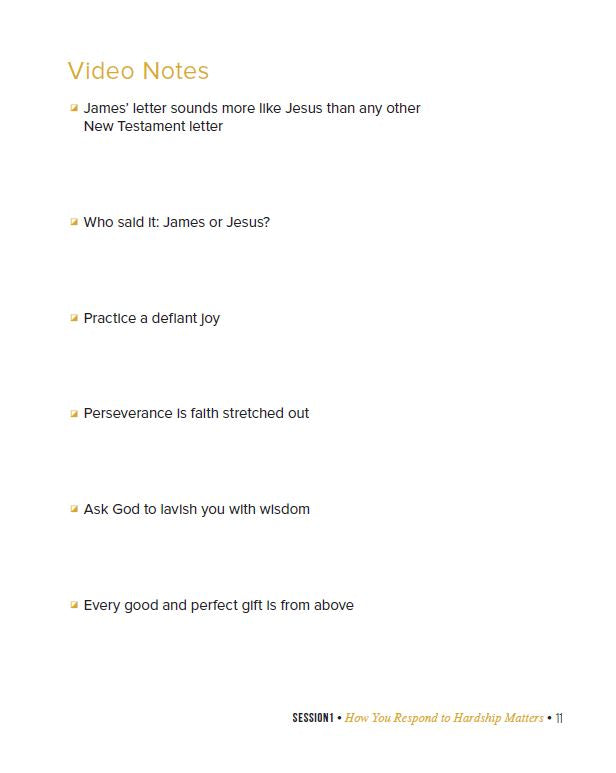 James Notes James Bible Study Guide plus Streaming Video: What You Do Matters ...