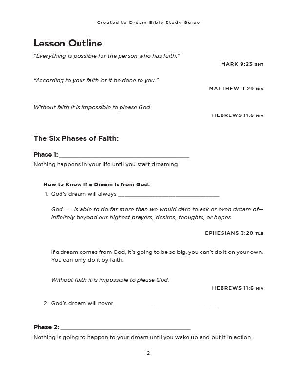 Created to Dream Bible Study Guide plus Streaming Video: The 6 Phases God Uses to Grow Your Faith