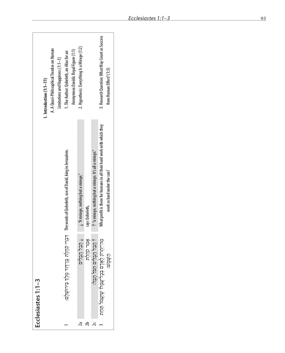 Ecclesiastes: A Discourse Analysis of the Hebrew Bible