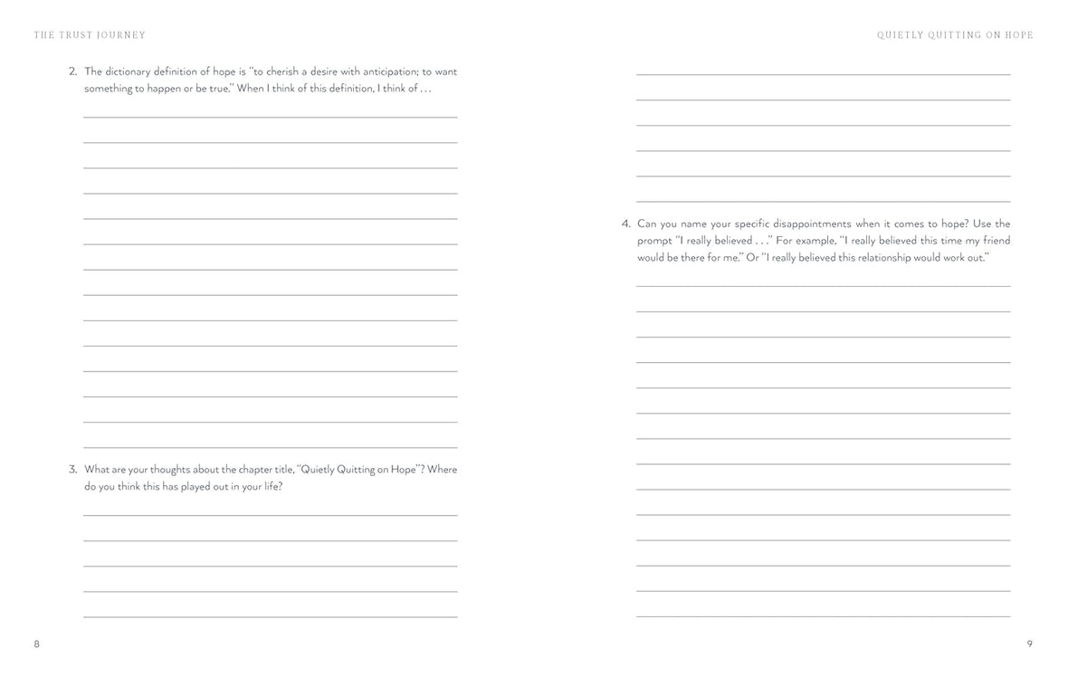 The Trust Journey: Heal from Broken Trust with Others, Yourself, and God (A Guided Journal to Use Alongside I Want to Trust You, but I Don’t)