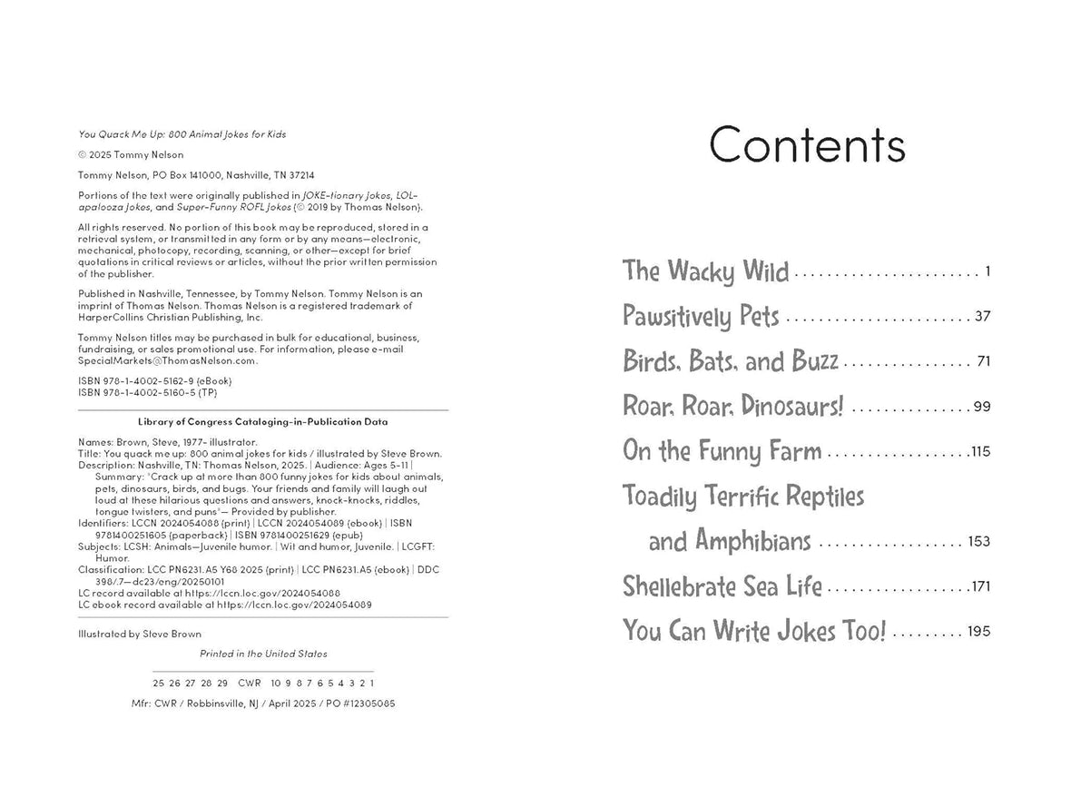 You Quack Me Up: 800 Animal Jokes for Kids