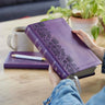 NKJV Bible + Journal Set: Personal Size, Large Print Bible with Cross-References, Purple Leathersoft