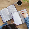 NKJV Bible + Journal Set: Personal Size, Large Print Bible with Cross-References, Purple Leathersoft