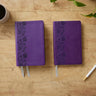 NKJV Bible + Journal Set: Personal Size, Large Print Bible with Cross-References, Purple Leathersoft