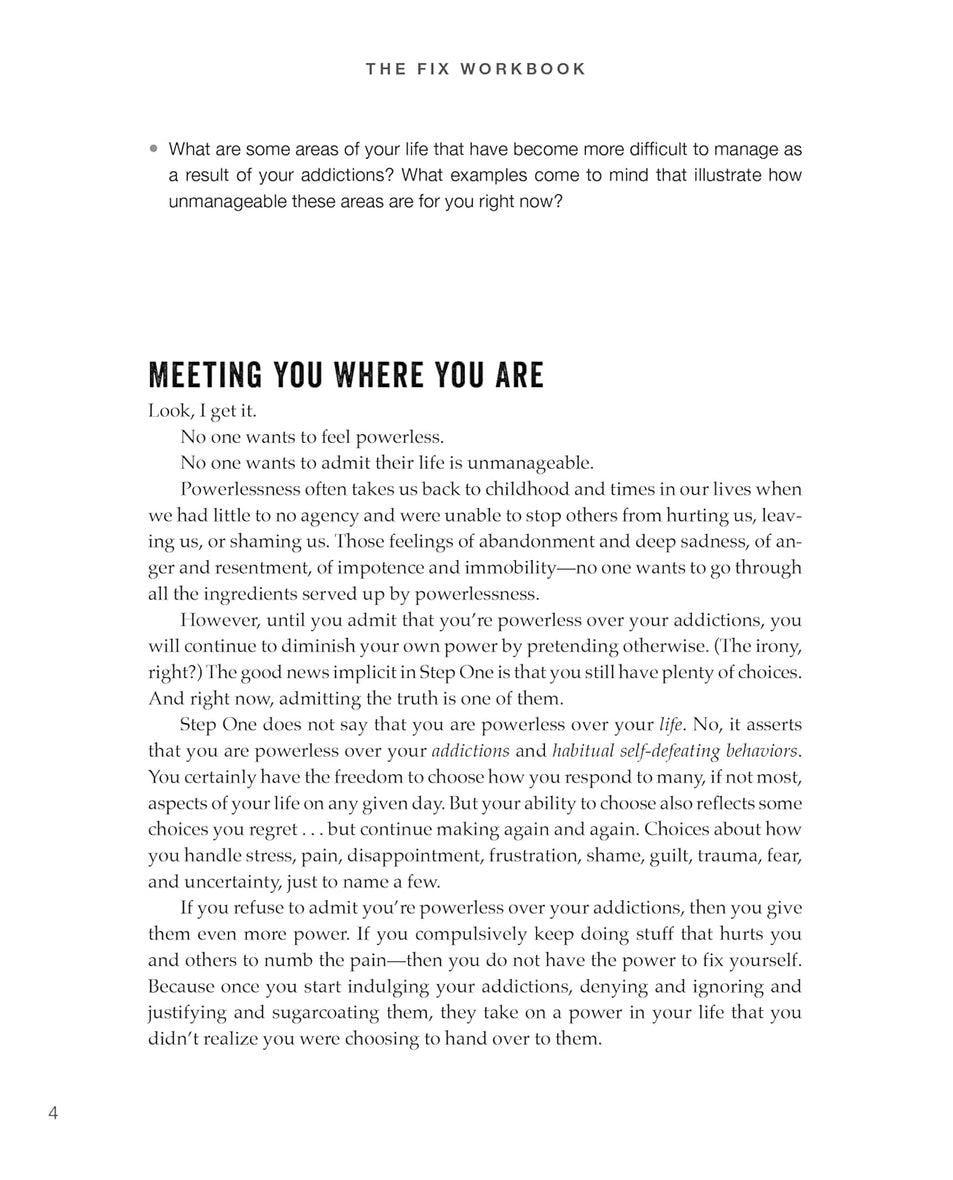 The Fix Workbook: How the Twelve Steps Offer a Surprising Path of Transformation for the Well-Adjusted, the Down-and-Out, and Everyone in Between