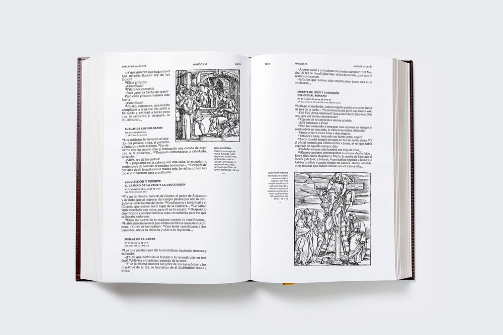 Biblia Católica Ilustrada, Leathersoft, Azul añil, Comfort Print®