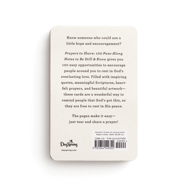 100 Pass-Along Notes to Be Still & Know: Prayers to Share (Shareable Messages of Encouragement with a Prayer, Scripture, and Inspirational Quote)