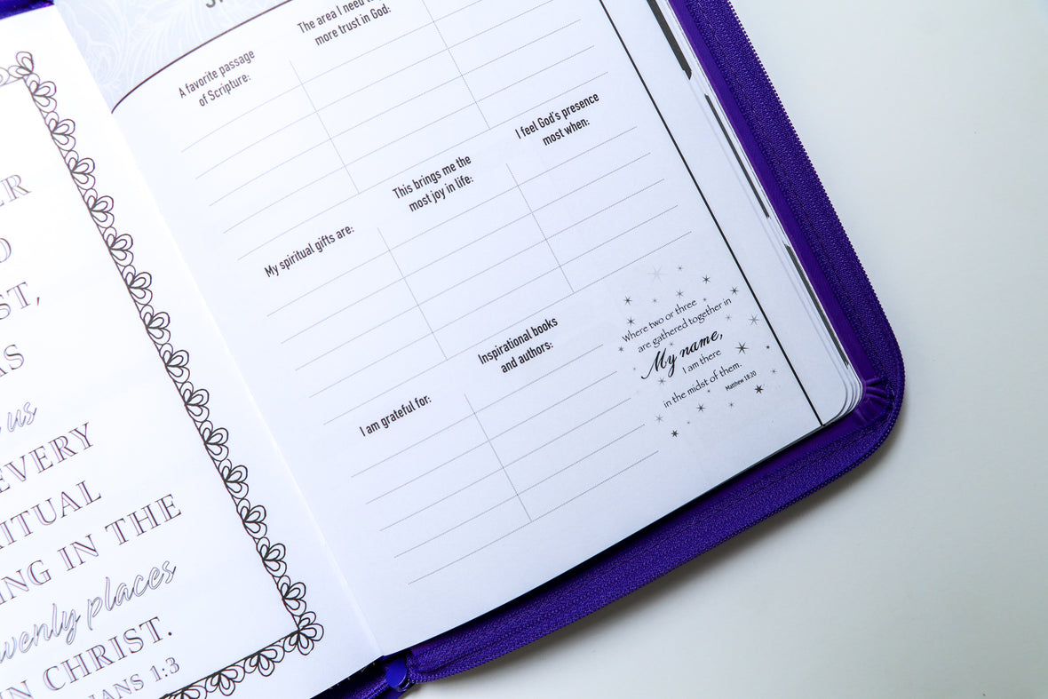 2026 NKJV 16-Month Scripture Planner, Zippered Leathersoft, Purple, Walk by Faith