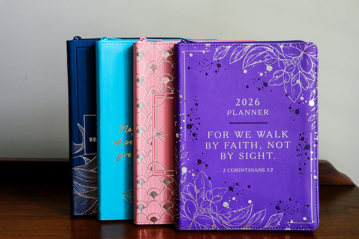 2026 NKJV 16-Month Scripture Planner, Zippered Leathersoft, Purple, Walk by Faith