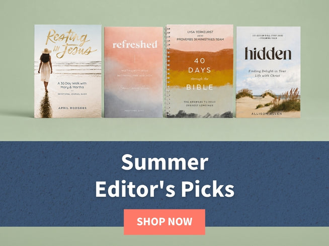 Four book covers on a green and blue gradient background with 'Summer Editor's Picks' text.