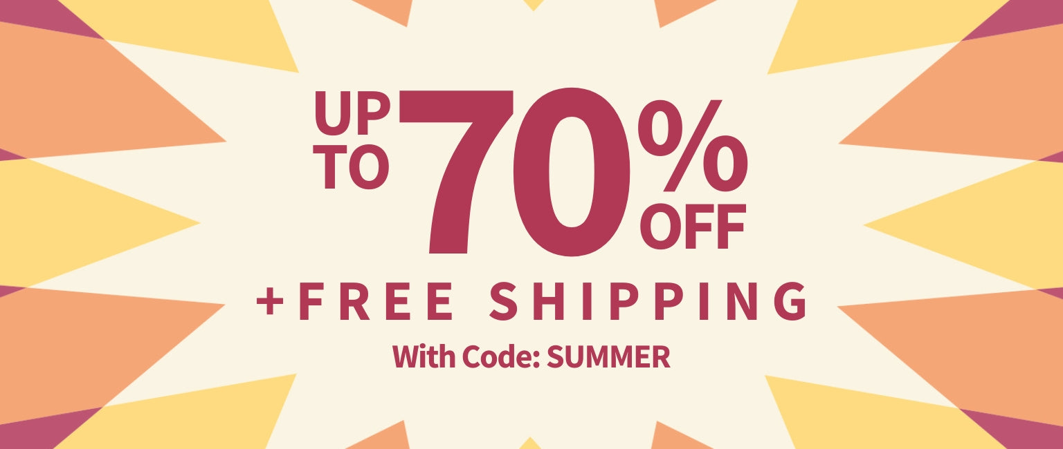 Up to 70% off + FREE Shipping with Code: Summer