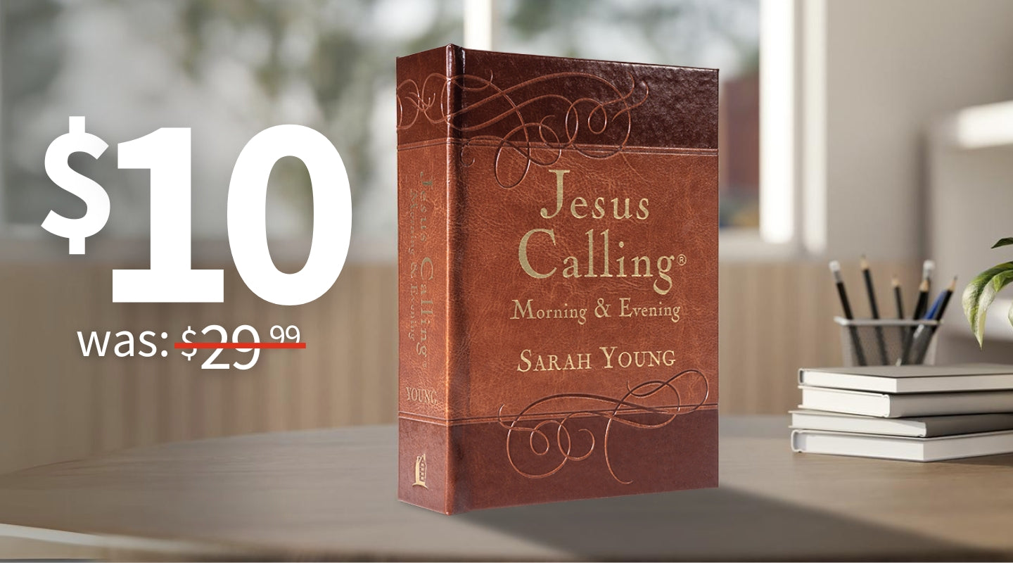 $10 Special Deal - Jesus Calling Morning and Evening, Brown Leathersoft Hardcover, with Scripture References