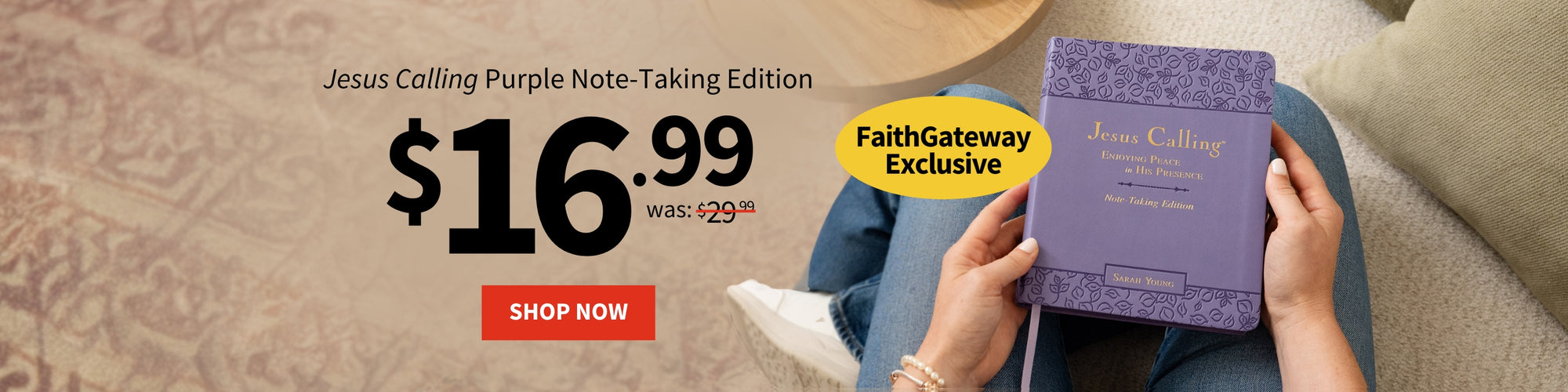 FaithGateway Exclusive - Jesus Calling Purple Note-Taking Edition $16.99 was $29.99 - Shop Now