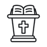 Church podium with a cross