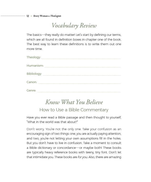 Every Woman a Theologian Workbook: Know What You Believe. Live It Confidently. Communicate It Graciously.