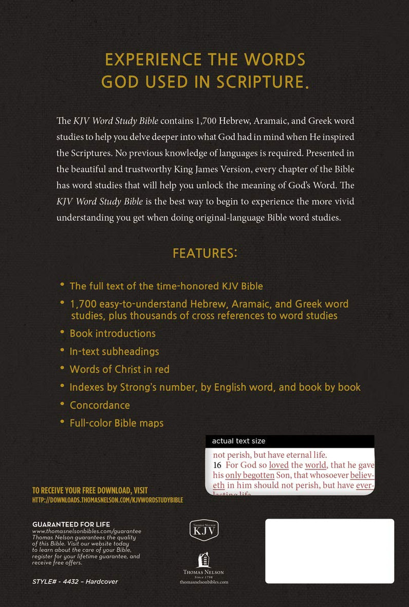 KJV, Word Study Bible, Red Letter Edition: 1,700 Key Words that Unlock the Meaning of the Bible