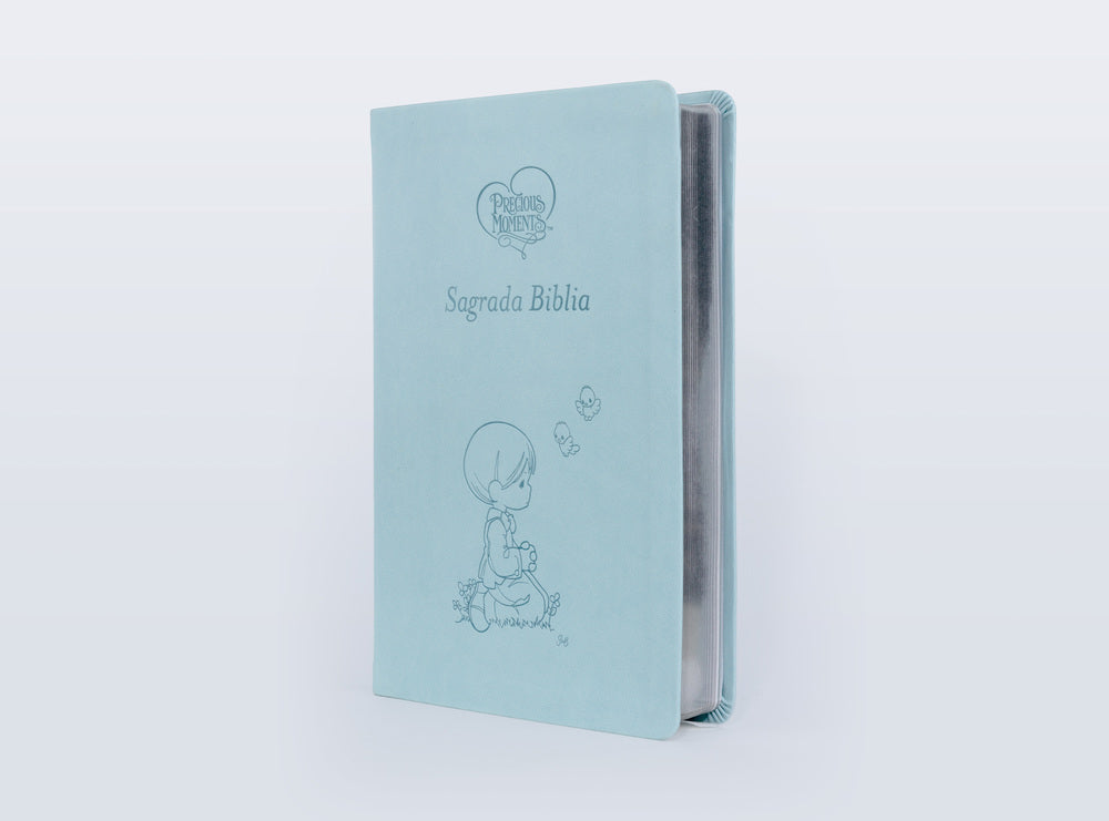 Biblia Católica, Precious Moments™, Leathersoft, Azul celeste, Comfort Print