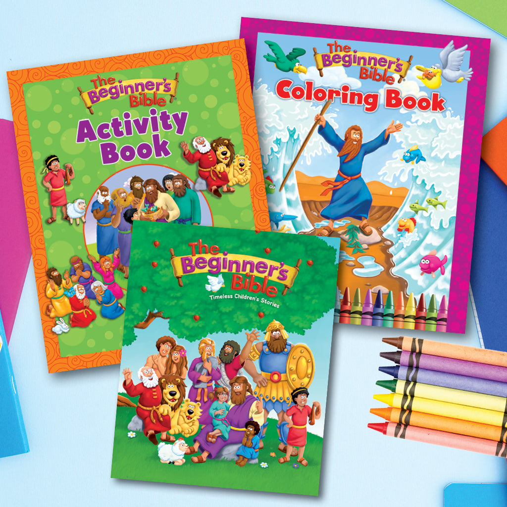 The Beginner’s Bible + Coloring Book + Activity Book Bundle