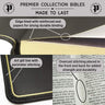 NIV, Wide Margin Side Column Reference Bible, Premium Goatskin Leather, Premier Collection, Black Letter, Art Gilded Edges, Comfort Print