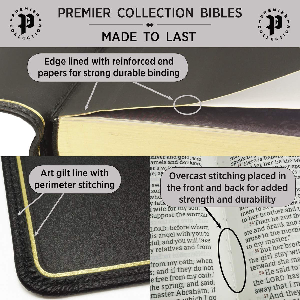 KJV, Thinline Bible, Large Print, Premium Goatskin Leather, Premier Collection, Red Letter, Comfort Print